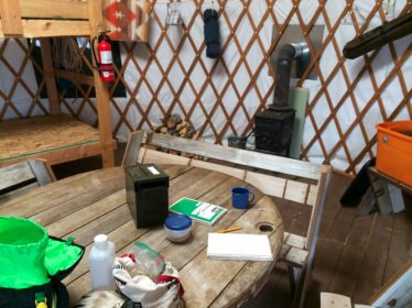 Yurt Table and Stove