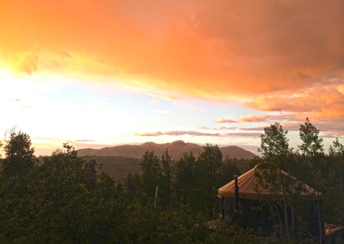 Yurt Under Orange Sky